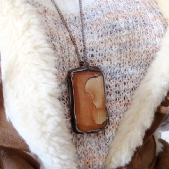 Handcrafted Sandstone Necklace, Handmade Necklace. - Picture 5 of 8